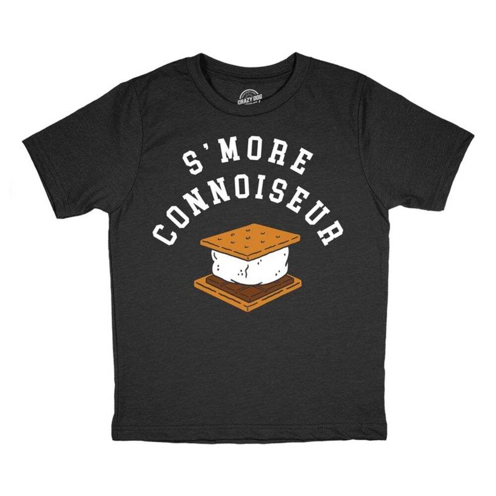 Youth Funny T Shirts Smore Connoiseur Sarcastic Camping Tee For Kids